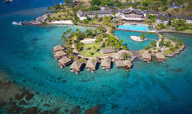 Aerial view of the Intercontinental Tahiti Resort and Spa