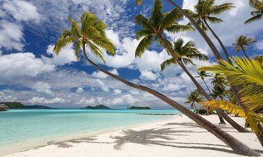 White sand beach of Le Bora Bora