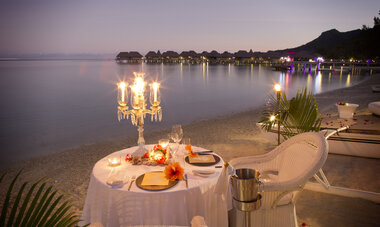 Sofitel Moorea honeymoon Romantic dinner at Sofitel Moorea